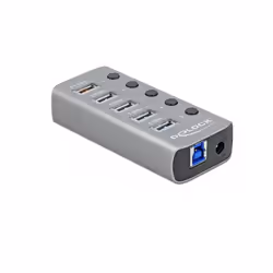 DeLOCK Hub USB 5 Gbps avec 4 ports + 1 port de chargement rapide + 1 port USB-C PD 3.0 avec interrupteur et voyant - Vue supplémentaire 2