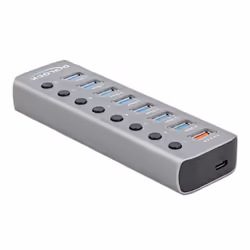 DeLOCK 63264, USB 3.2 Gen 1 (3.1 Gen 1) Type-B, USB 3.2 Gen 1 (3.1 Gen 1) Type-A, Gris, 0,8 m, 46 mm, 144 mm