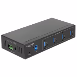 DeLOCK 63309, USB 3.2 Gen 1 (3.1 Gen 1) Type-B, USB 3.2 Gen 1 (3.1 Gen 1) Type-A, 5000 Mbit/s, Noir, Métal, CC