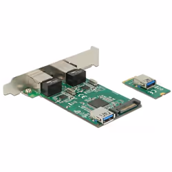 DeLOCK 63425, Interne, Avec fil, M.2, Ethernet, 1000 Mbit/s, Vert
