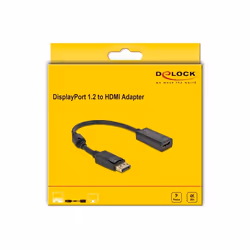 DeLOCK Adaptateur DisplayPort 1.2 mâle vers HDMI femelle 4K passif noir