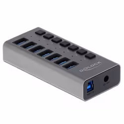 DeLOCK 63669, USB 3.2 Gen 1 (3.1 Gen 1) Type-B, USB 3.2 Gen 1 (3.1 Gen 1) Type-A, 5000 Mbit/s, Gris, Aluminium, 1 m