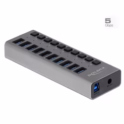 DeLOCK 63670, USB 3.2 Gen 1 (3.1 Gen 1) Type-B, USB 3.2 Gen 1 (3.1 Gen 1) Type-A, 5000 Mbit/s, Gris, Aluminium, 1 m