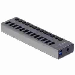 DeLOCK 63738, USB 3.2 Gen 1 (3.1 Gen 1) Type-B, USB 3.2 Gen 1 (3.1 Gen 1) Type-A, 5000 Mbit/s, Gris, Aluminium, 1 m