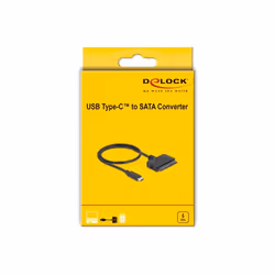 DeLOCK 63803 changeur de genre de câble USB C 22-pin SATA Noir