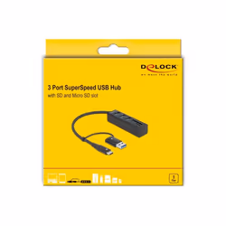 DeLOCK 63859 station d'accueil USB 3.2 Gen 1 (3.1 Gen 1) Type-A + Type-C