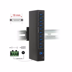 DeLOCK 63919 hub & concentrateur USB 3.2 Gen 1 (3.1 Gen 1) Micro-B 5000 Mbit/s Noir