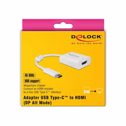 DeLOCK 63937 câble vidéo et adaptateur 0,1 m USB Type-C HDMI Blanc