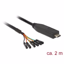 DeLOCK 63946 câble Série Noir 2 m USB 2.0 Type-C 6 x Pin pin header separate