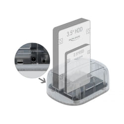 DeLOCK 64090 Station d'accueil de disques de stockage USB 3.2 Gen 1 (3.1 Gen 1) Type-C Transparent