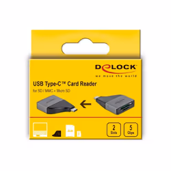DeLOCK 64117 lecteur de carte mémoire USB 3.2 Gen 1 (3.1 Gen 1) Type-C Gris