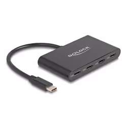 DeLOCK 64129, USB 3.2 Gen 2 (3.1 Gen 2) Type-C, USB 3.2 Gen 2 (3.1 Gen 2) Type-C, 5000 Mbit/s, Noir, Aluminium, Câble rond