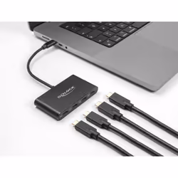 DeLOCK 64129 hub & concentrateur USB 3.2 Gen 2 (3.1 Gen 2) Type-C 5000 Mbit/s Noir