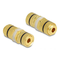 DeLOCK 64144 connecteur de fils 2 x binding post Noir, Or
