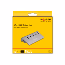 DeLOCK 64182 hub & concentrateur USB 3.2 Gen 2 (3.1 Gen 2) Type-A 10 Mbit/s Gris - Vue supplémentaire 5