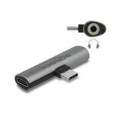 DeLOCK 64186 changeur de genre de câble USB Type-C USB Type-C + 3.5mm Gris
