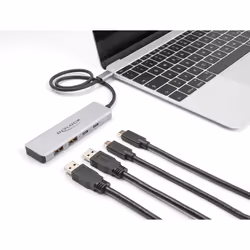 DeLOCK 64230, USB Type-C, USB 3.2 Gen 2 (3.1 Gen 2) Type-A, USB 3.2 Gen 2 (3.1 Gen 2) Type-C, 10000 Mbit/s, Gris, Aluminium,  ...