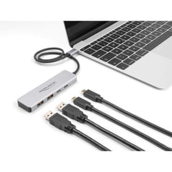 DeLOCK 64230 hub & concentrateur USB Type-C 10000 Mbit/s Gris