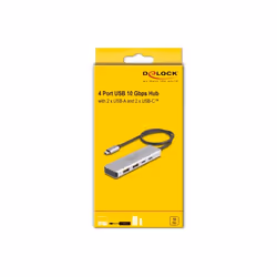 DeLOCK 64230 hub & concentrateur USB Type-C 10000 Mbit/s Gris