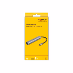DeLOCK 64232 station d'accueil Avec fil USB 3.2 Gen 1 (3.1 Gen 1) Type-A + Type-C Gris