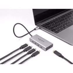 DeLOCK 64235, USB Type-C, USB 3.2 Gen 2 (3.1 Gen 2) Type-C, 10000 Mbit/s, Gris, Aluminium, 85 W