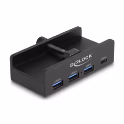 DeLOCK 64284, USB 2.0 Type-A, USB 3.2 Gen 2 (3.1 Gen 2) Type-A, USB 3.2 Gen 2 (3.1 Gen 2) Type-C, 5000 Mbit/s, Noir, Aluminiu ...