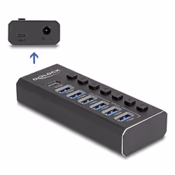 DeLOCK 64326 hub & concentrateur USB 3.2 Gen 2 (3.1 Gen 2) Type-C 10000 Mbit/s Noir