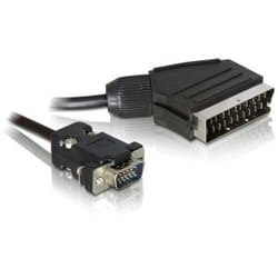 DeLOCK 65028 câble vidéo et adaptateur 2 m SCART (21-pin) VGA (D-Sub) Noir