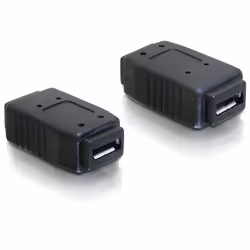 DeLOCK Adapter USB micro-A+B female to USB micro-A+B female, USB micro-A+B, USB micro-A+B, Noir