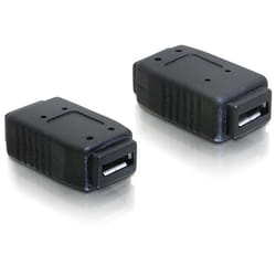 DeLOCK Adapter USB micro-A+B female to USB micro-A+B female Noir