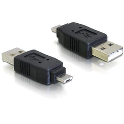 DeLOCK Adapter USB micro-A male to USB2.0 A-male USB 2.0 A Noir