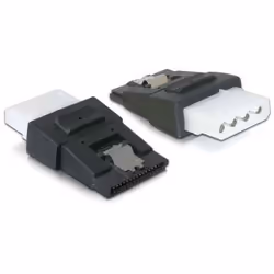 DeLOCK 65046, 4pin Molex, 15pin SATA, Noir