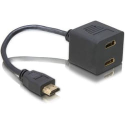 DeLOCK Adapter HDMI male to 2x HDMI female câble HDMI 0,2 m HDMI Type A (Standard) 2 x HDMI