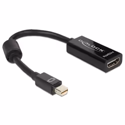 DeLOCK Adapter mini Displayport / HDMI, 0,18 m, Mini DisplayPort, HDMI Type A (Standard), Mâle, Femelle, Noir