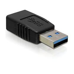 DeLOCK USB 3.0-A Adapter USB-A Noir