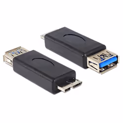 DeLOCK 65183, USB 3.0-A FM, micro USB 3.0-B M, Noir