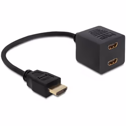 DeLOCK 65226, HDMI Type A (Standard), 2 x HDMI, Noir