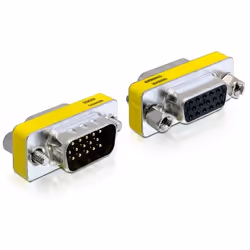 DeLOCK 65250, VGA (D-Sub), VGA (D-Sub), Noir, Argent, Jaune