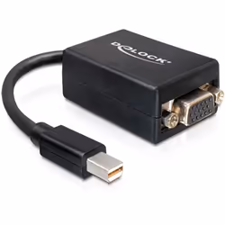 DeLOCK 65256, 0,18 m, Mini DisplayPort, VGA (D-Sub), Mâle, Femelle, Noir