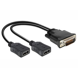DeLOCK 65280 câble vidéo et adaptateur 0,25 m DMS 2 x HDMI Noir