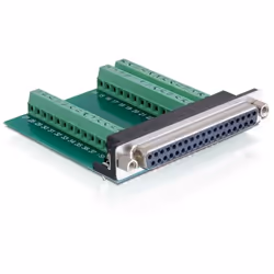 DeLOCK D-Sub 37 pin - 39 pin Terminal Block, Noir, Vert, 69 mm, 69 mm, 16 mm