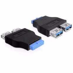 DeLOCK 65324, USB 3.0, 19 Pin Buchse, Noir