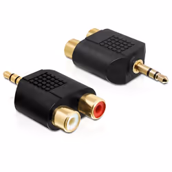 DeLOCK 65365, 3.5mm, 2xRCA, Noir