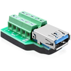 DeLOCK 65370 changeur de genre de câble USB 3.0-A 10p Noir, Vert, Argent