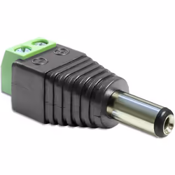 DeLOCK 65396, DC 2.1 x 5.5 mm, 2p, Noir, Vert