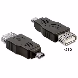 DeLOCK 65399, mini USB A, USB A, Noir