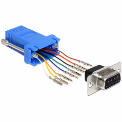 DeLOCK 65430, Sub-D 9p, RJ45, Noir, Bleu, Argent