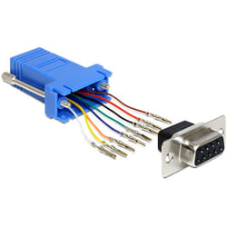 DeLOCK 65430 changeur de genre de câble Sub-D 9p RJ45 Noir, Bleu, Argent