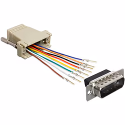 DeLOCK 65432, Sub-D 15p, RJ45, Noir, Gris, Argent
