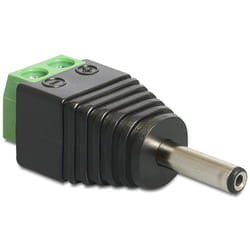 DeLOCK 65434 changeur de genre de câble DC 1.3 x 3.5 mm 2p Noir, Vert, Argent